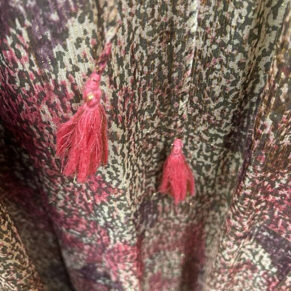 NWT Raga Zuri Long Sleeve Maxi Gold Metallic Dress Oversized Size M $245 MSRP - Picture 10 of 14